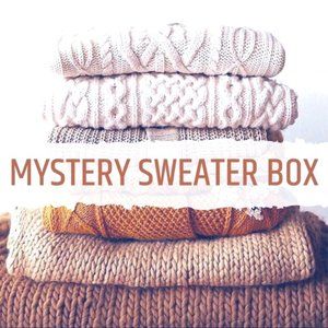 FIVE WOMEN'S SWEATERS MYSTERY BOX - KEEP OR RESELL $20